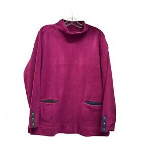 NEW WILD PALMS women's fleece pullover tunic in cranberry